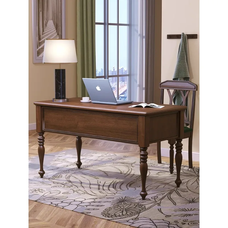 

American log walnut study home desk writing desk