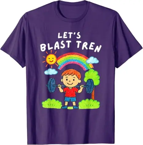 Let's Blast Train Funny Gym Workout T-Shirt, Y2k Chaotic Fitness Weightlifting Comic Graphic Apparel Herrenmode Bodybuilders – Detail 3