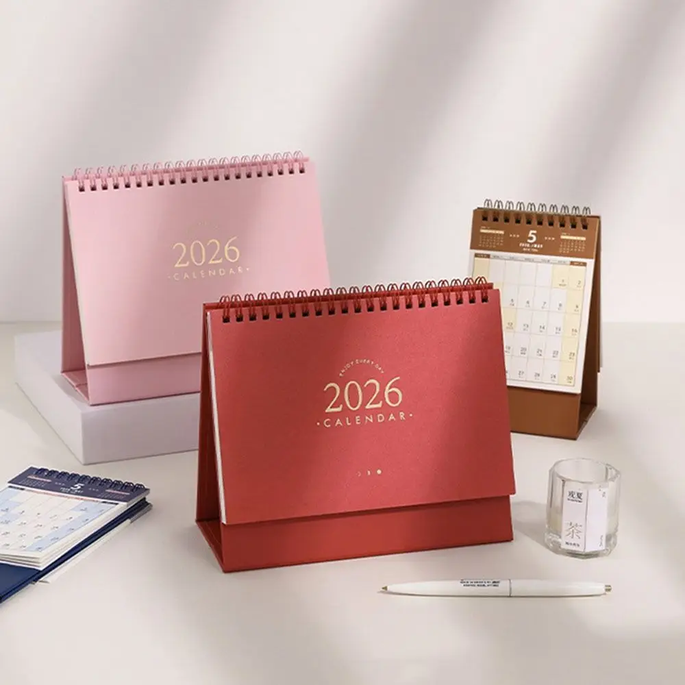 Simple Coil 2026 Desk Calendar Portable Desktop Decoration Mini Calendar Daily Planner Gifts