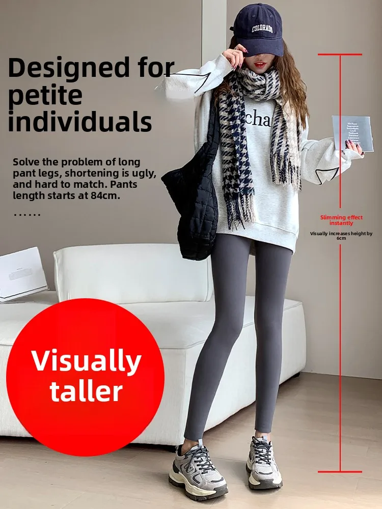 Fce feminino forrado arca pele calças de yoga cintura alta thi calças de algodão quente barriga emagrecimento bunda levantamento outerwear