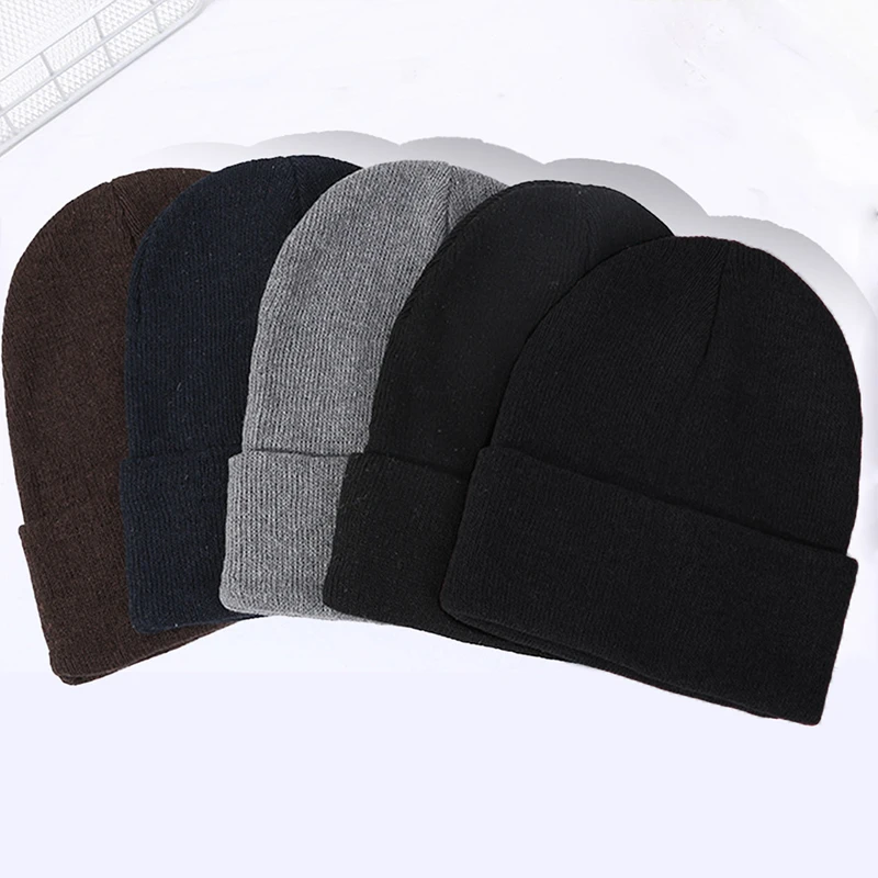 Autumn/Winter Solid Color Knitted Retro Round Top Hat Outdoor Cold-Proof Windproof Flat Head Hat