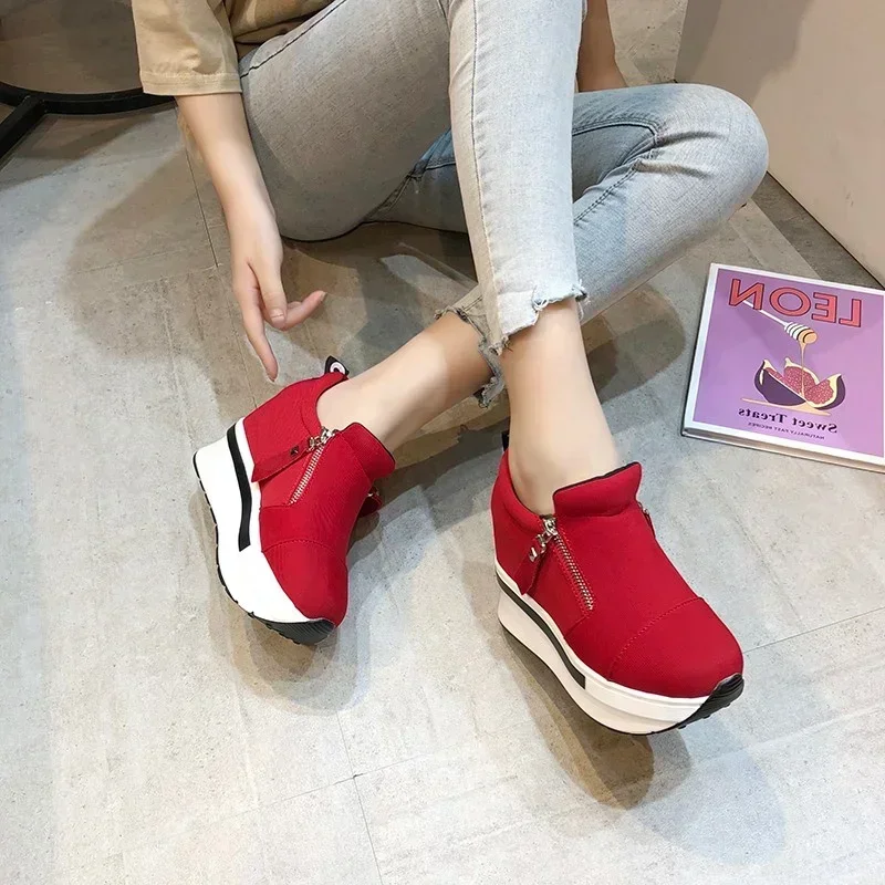 Wear-resistant Non-slip Comfortable and Versatile Thick-soled Shoes Spring and Autumn New Solid Color Casual Shoes for Women