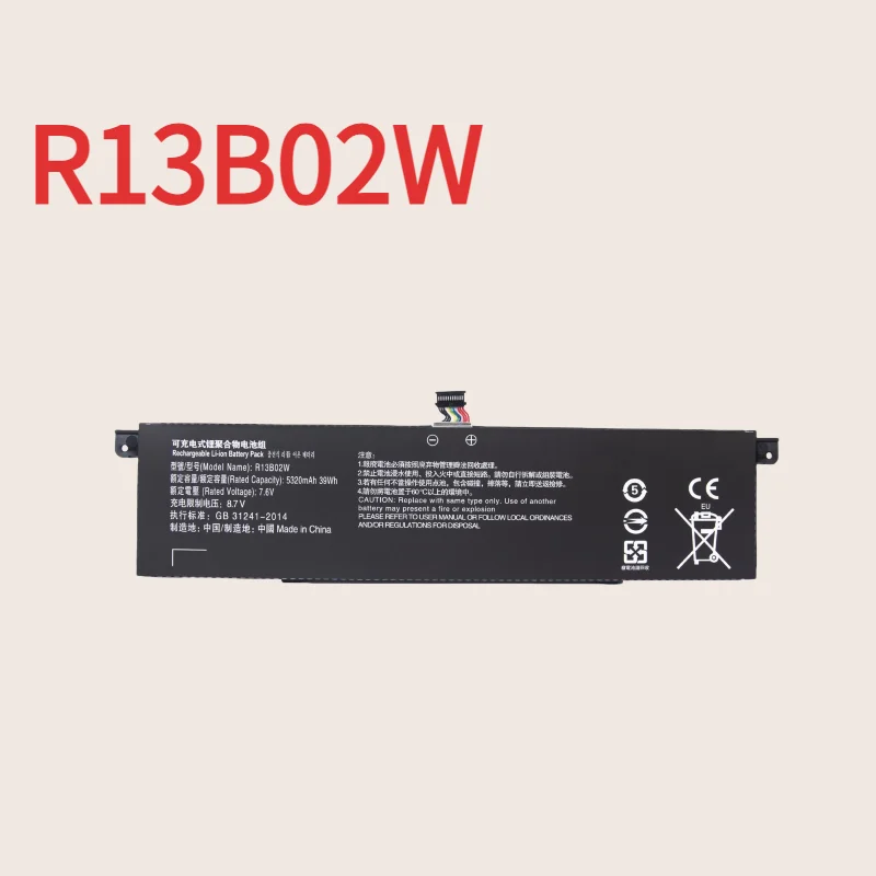 

R13B01W R13B02W Laptop Battery For Xiaomi Mi Air 13 13.3" Series Notebook 161301-01 Tablet PC Rechargable Battery