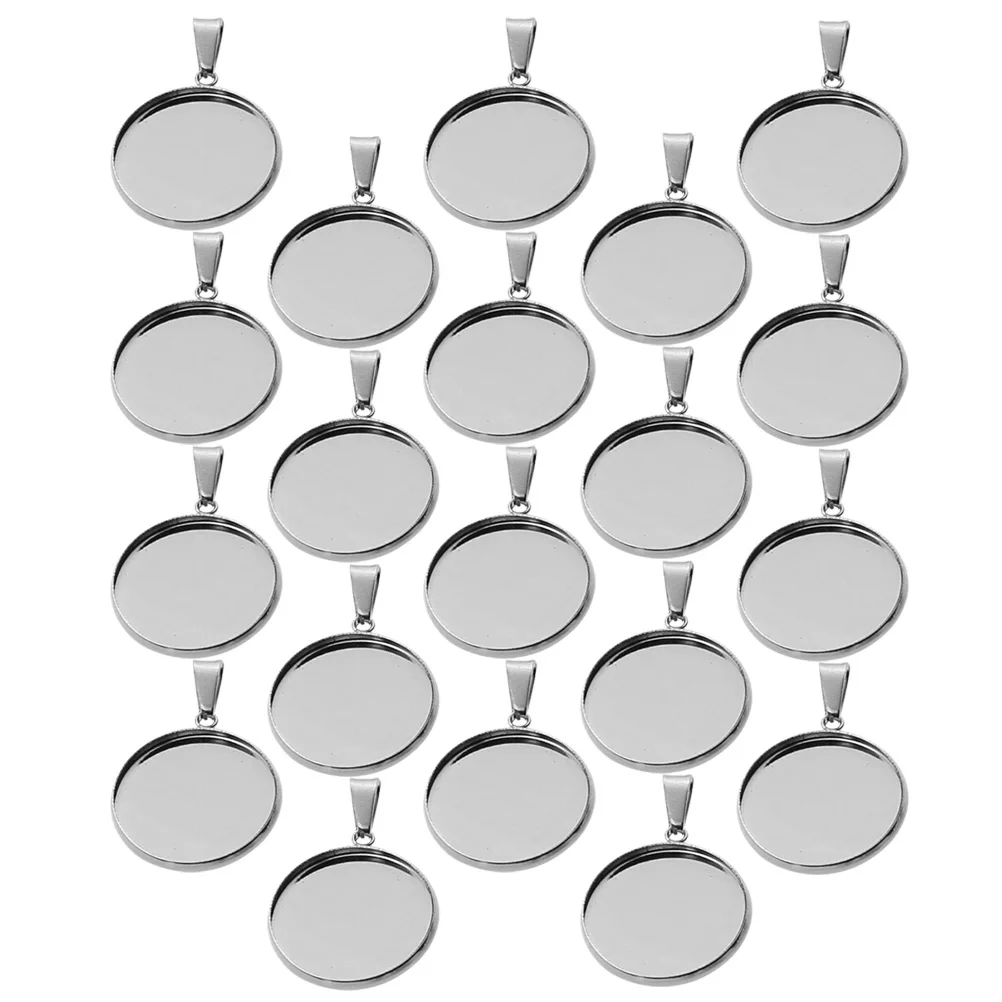 

40pcs Stainless Steel Pendant Trays Necklace Bracelet Earring Base Set DIY Craft Storage Jewelry Making Accessories