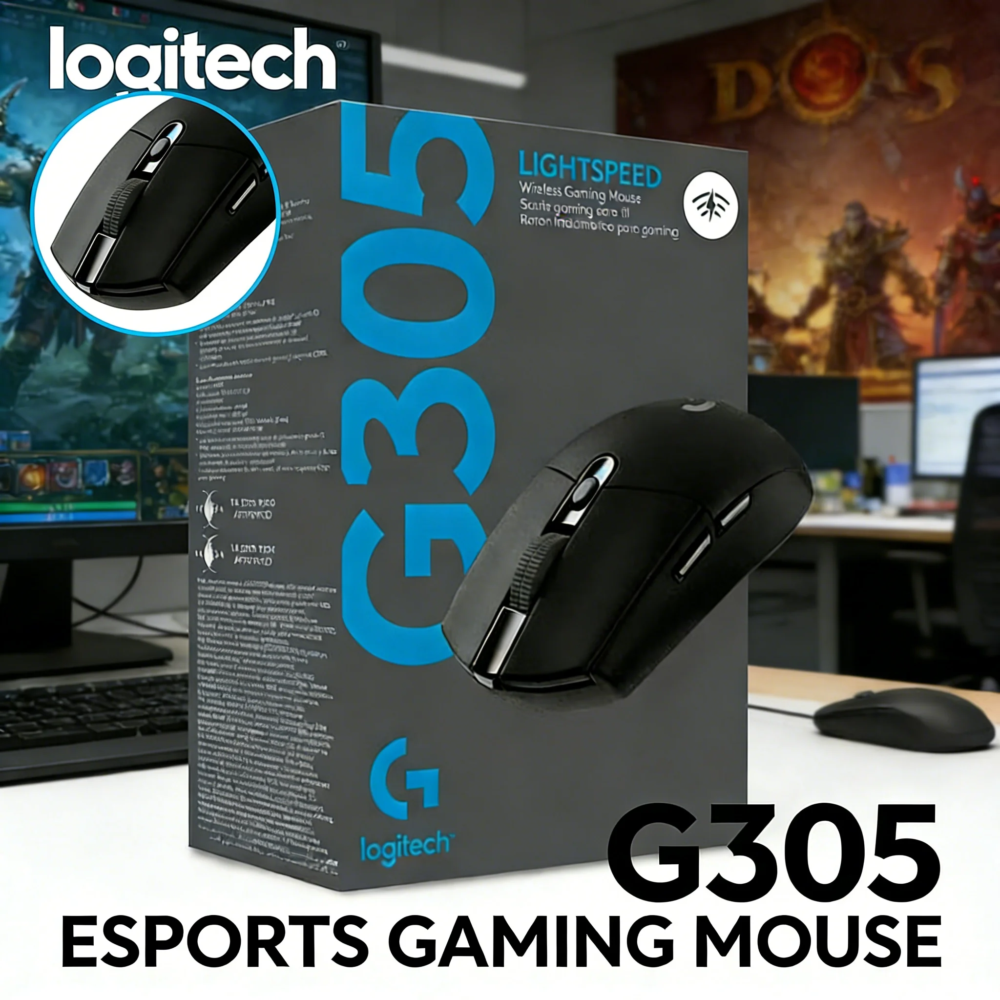 

Беспроводная игровая мышь Logitech G305 Lightspeed для киберспорта, FPS-игр, легкая, для ПК, аксессуар для геймеров