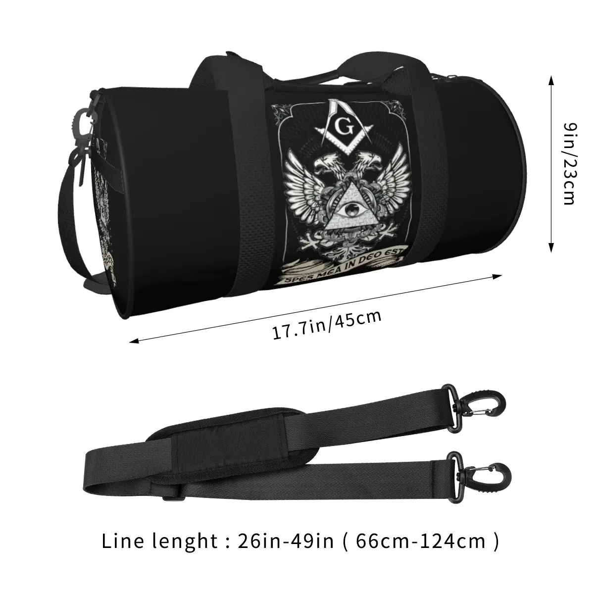 Logotipo freemason saco de ginásio bússola pedreiro sacos esportivos à prova dwaterproof água com sapatos treinamento design bolsa gráfico saco de fitness para casal