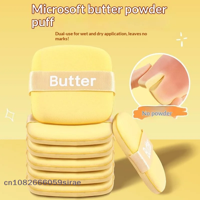 Éponge de maquillage en forme de biscuit au beurre, super douce, qui s'agrandit à l'eau, outil de maquillage pour fond de teint liquide, double face
