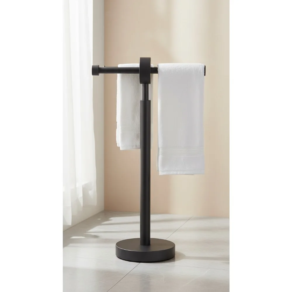 

Freestanding Double Roll Toilet Paper Holder Stand, Modern Bathroom Tissue Dispenser with Weighted Base for Home & Office
