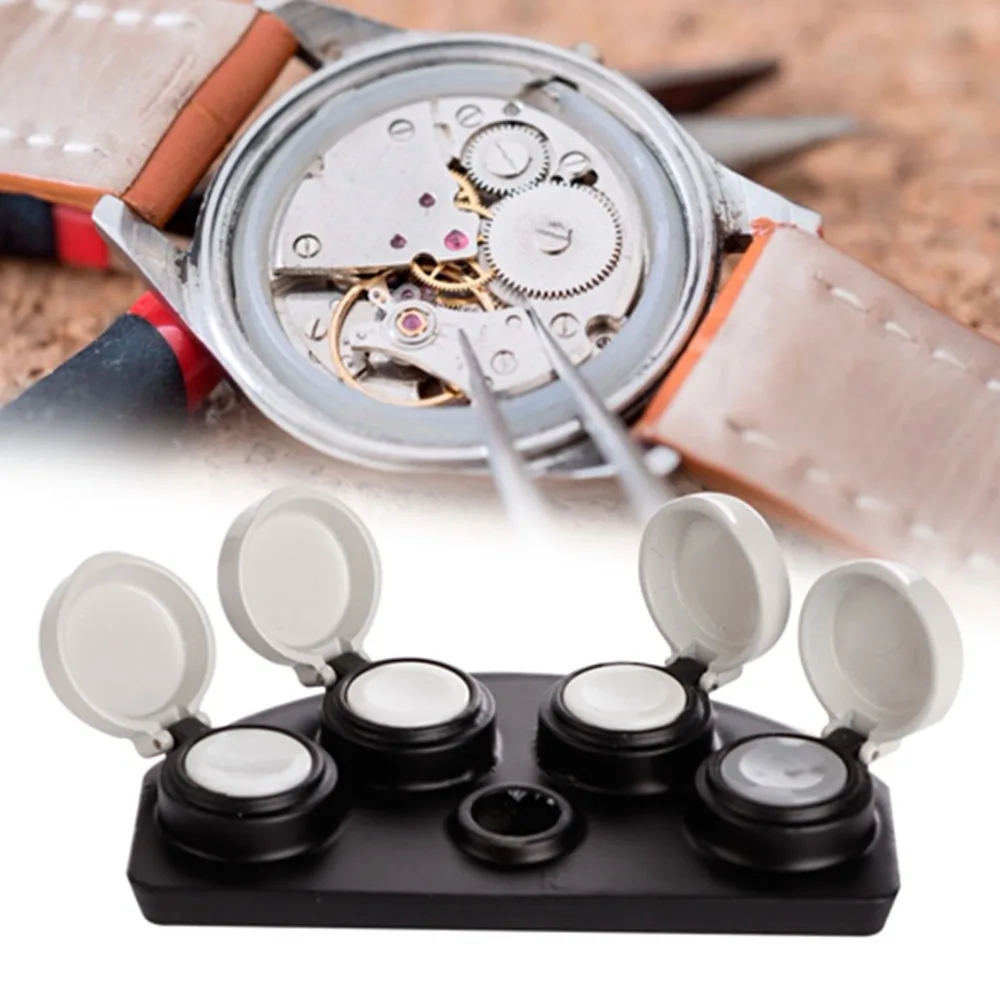 4 Dish Watch Oil Dip Tool Uhr Ölers chale mit Abdeckung Uhr Reparatur zubehör