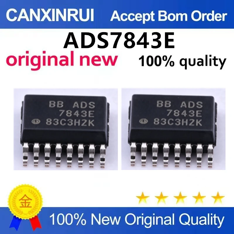 （5pcs-10pcs）Brand new original ADS7843E 12 bit analog-to-digital converter chip serial port SSOP-16