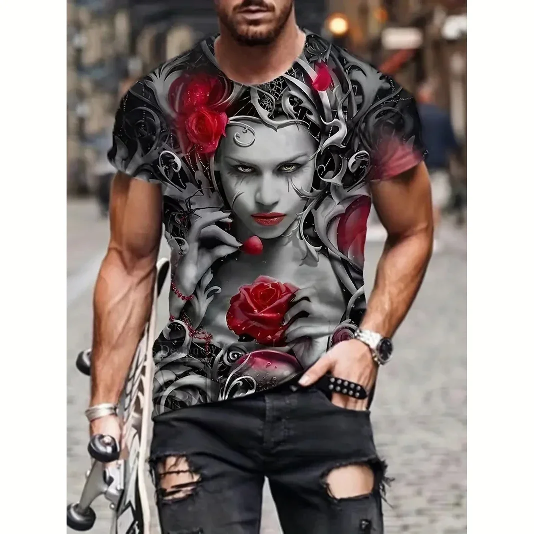 

Men's T-Shirt Casual Crew Neck Short Sleeve Pullover 3D Pattern Print Tees Shirts Fashion Street Sportshirt Oversized Clothing