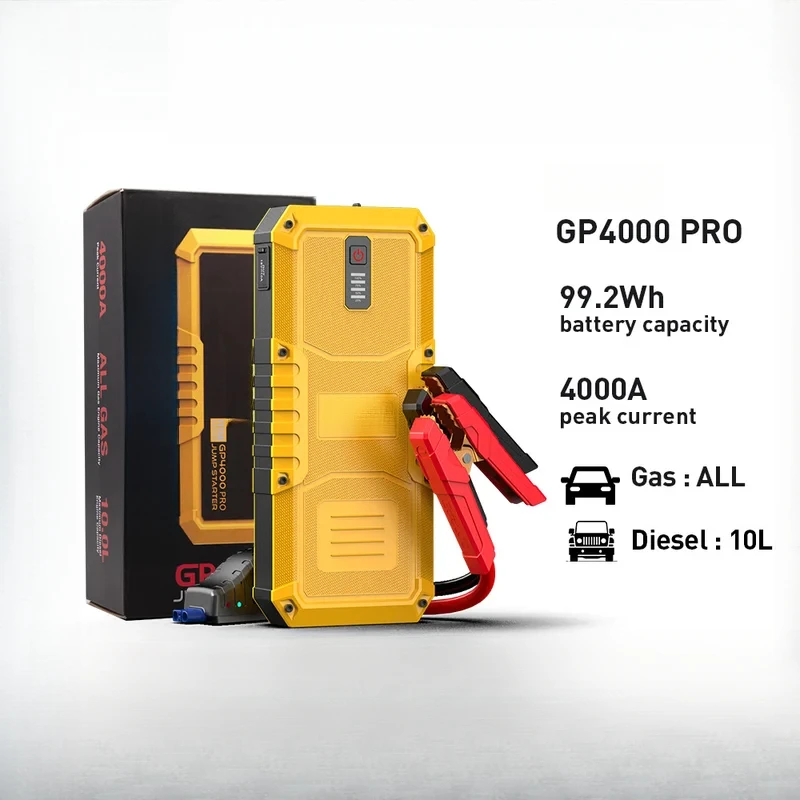 4000A Start Power Bank 26800mAh Jump Starter Car Booster External Battery 12V Starting Device for Petrol Diesel Powerbank