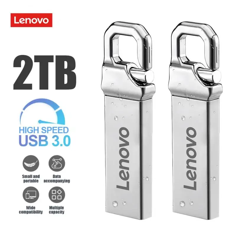 Lenovo 2TB USB 3.0 Pen Drive Metal Flash Drive 1TB 512GB 256GB High-Speed Storage Waterproof Portable Flash Disk 128GB Pendrive