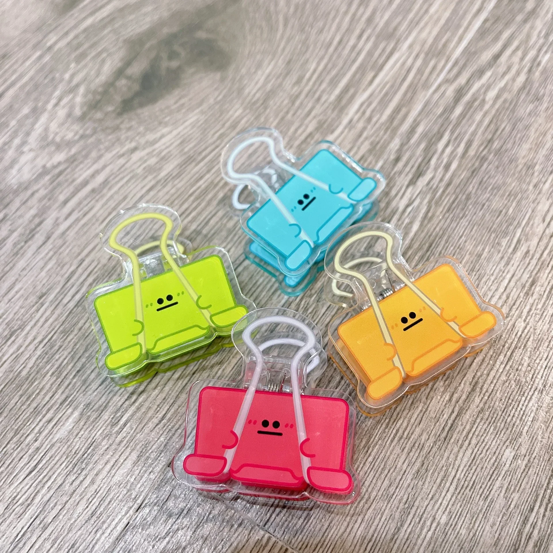Funny Expression Acrylic Double-sided Note Clip Student Information Book Clip Office Accessories