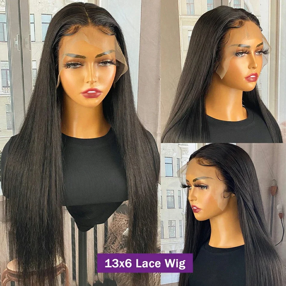 Nadine 36 Inch Straight Lace Front Wig Human Hair Brazilian Lace Wigs For Women 13x6 HD Lace Frontal Human Hair Wig PrePlucked