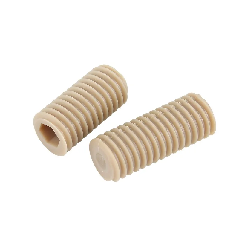 PEEK Hexagon Socket Set Screw M3‑M10 Flat Point Headless Allen Bolt High Strength Temperature Resistant Insulated Plastic Screw