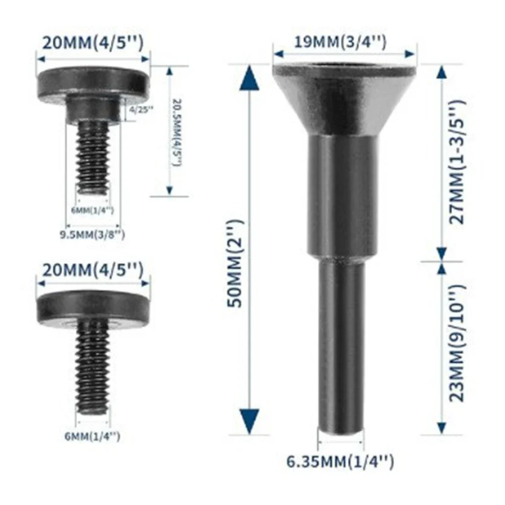 3pcs Cut-Off Wheel Mandrel Set Grinding Disc Connecting Rod Quick Mounting for 38 and 14 Hole Arbor Wheels Die Grinders