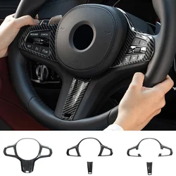 Carbon Fiber Car Steering Wheel Panel Decoration Frame Cover For BMW M Sport G30 G32 G20 X3 X4 G01 G02 X5 X7 G05 G07 5 Series