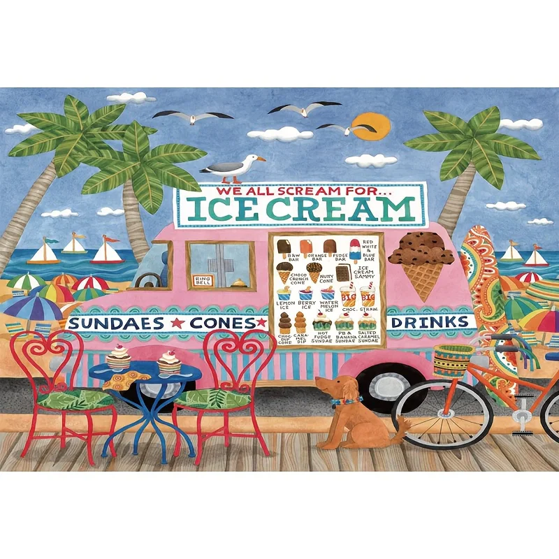 ​ Mini taille Puzzle 1000 pièces, goût de coin de rue, 38x26cm, papier vibrant, décoration murale de cuisine, décoration culturelle de la maison