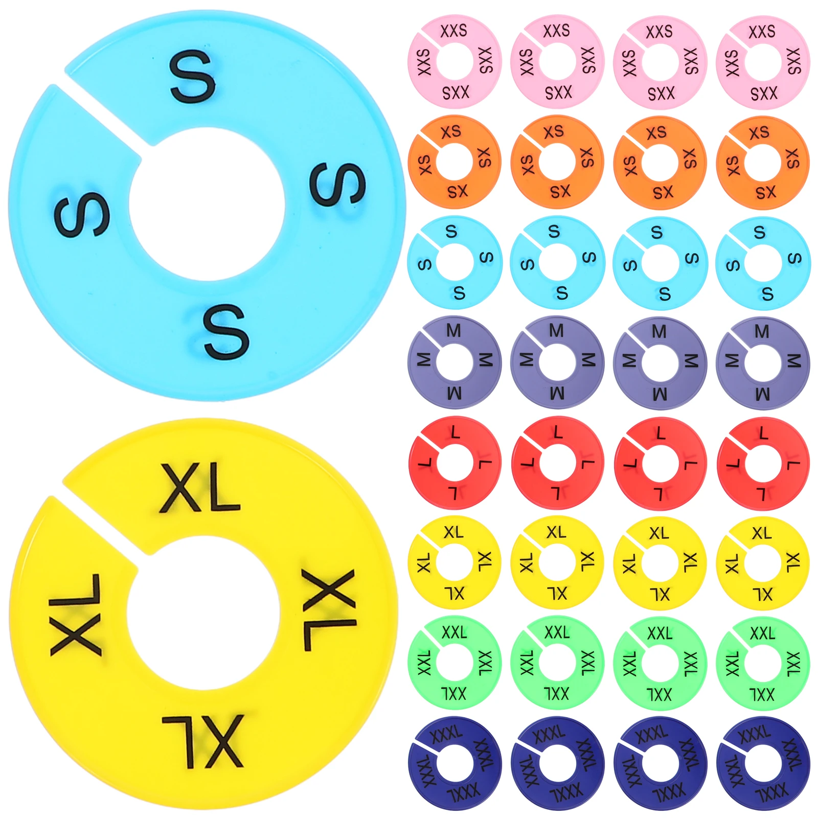 

40pcs Closet Size Dividers Hanging Clothing Dividers Plastic Hangers Markers For Wardrobe Organization Store Clothes Separators