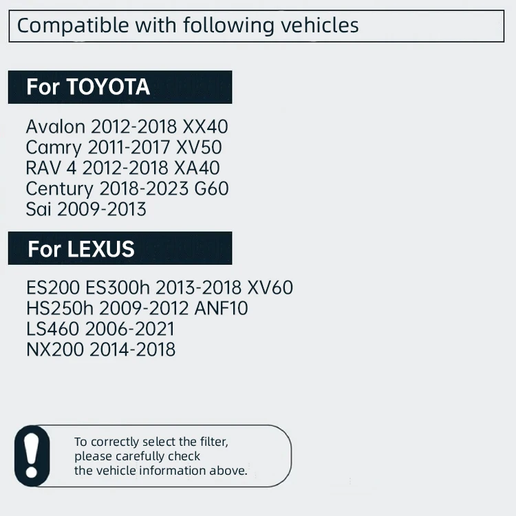 For LEXUS ES200 300h 2012-2018 LS 460 600h 2007- NX 200 2014- Air Filter C27062 MA1583 17801-0V030 /040/100/38010/11