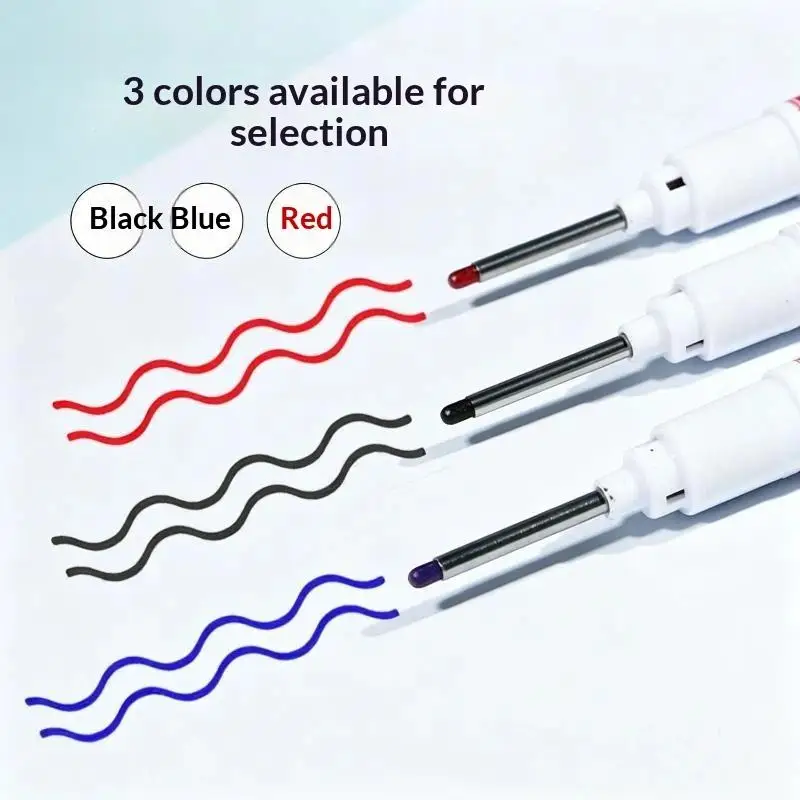 10PCS Long Deep Hole Nib Marker Pen Waterproof Multi Purpose Tool For Metal Woodworking Bathroom Decoration Marking