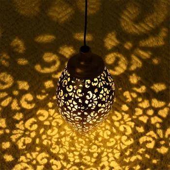 Outdoor Water Drop Shaped Solar Projection Light Waterproof Hollowed-out For Garden Patio Stair Fence Street Landscape Balcony O 4