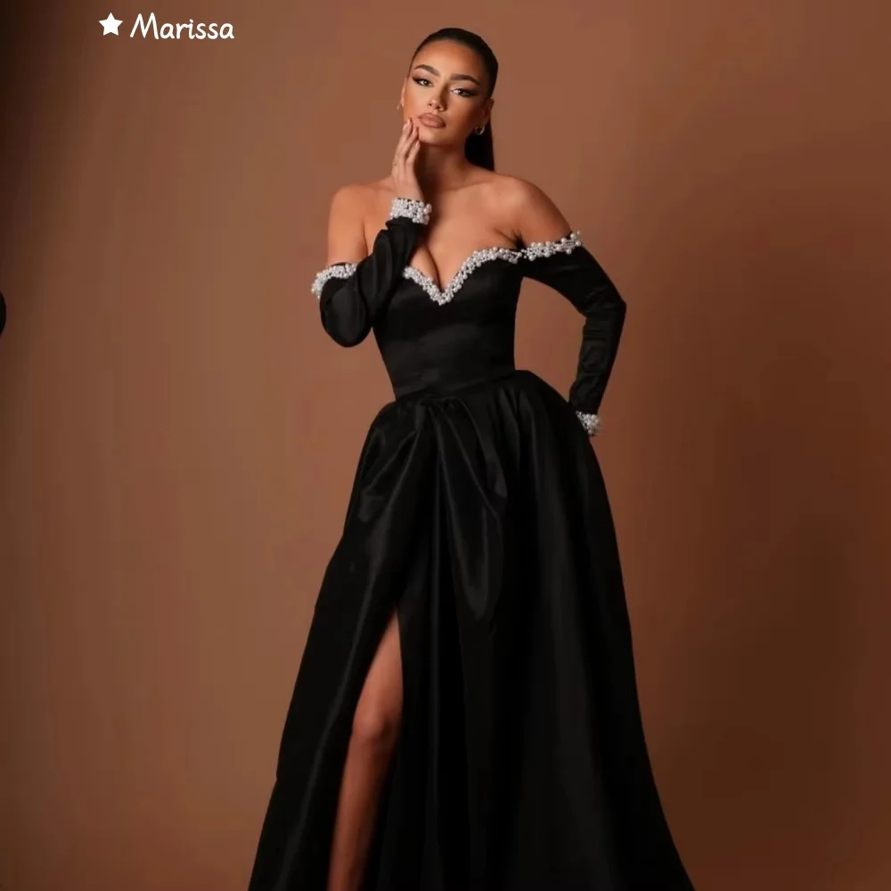 فساتين ماريسا مصنوعة حسب الطلب للمناسبات الخاصة فستان حفلات مكشوف الكتفين لخط الزفاف فستان حفلة موسيقية نسائي 2025 على شكل قلب