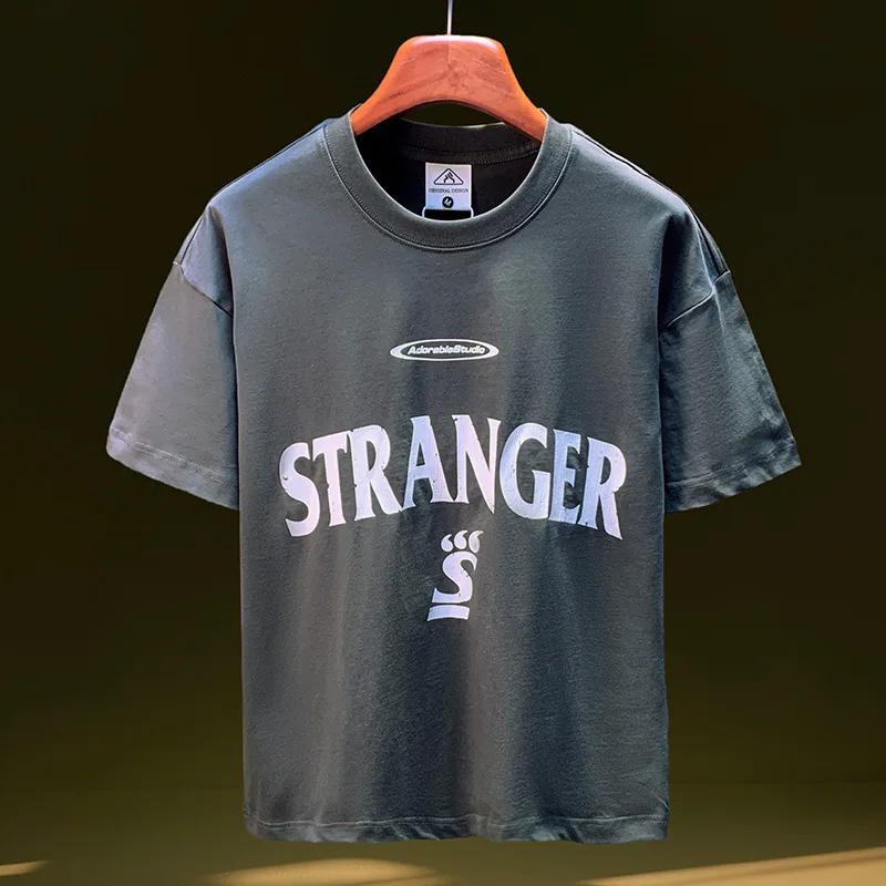 

American retro short sleeved T-shirt for men in summer, thin, loose, casual, versatile, high-end quality top