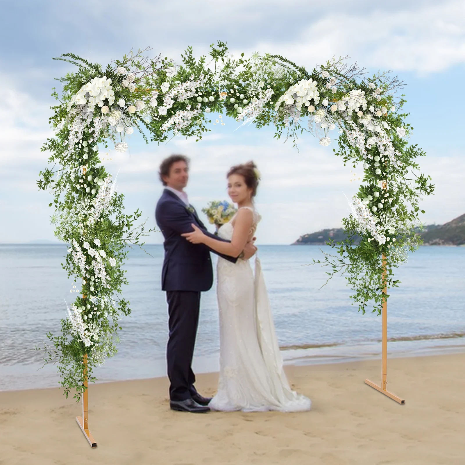 

Square Metal Wedding Venue Backdrop Arch Stand Romantic Decoration Reusable Rack