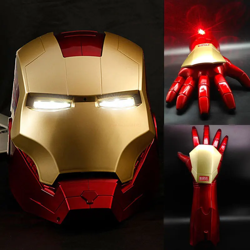 

2023 Hot Marvel Wearable Helmet 1:1 Mask Gloves Glowing Eyes Adult Child Model Cosplay Action Figure Model Ornaments Toys Gifts