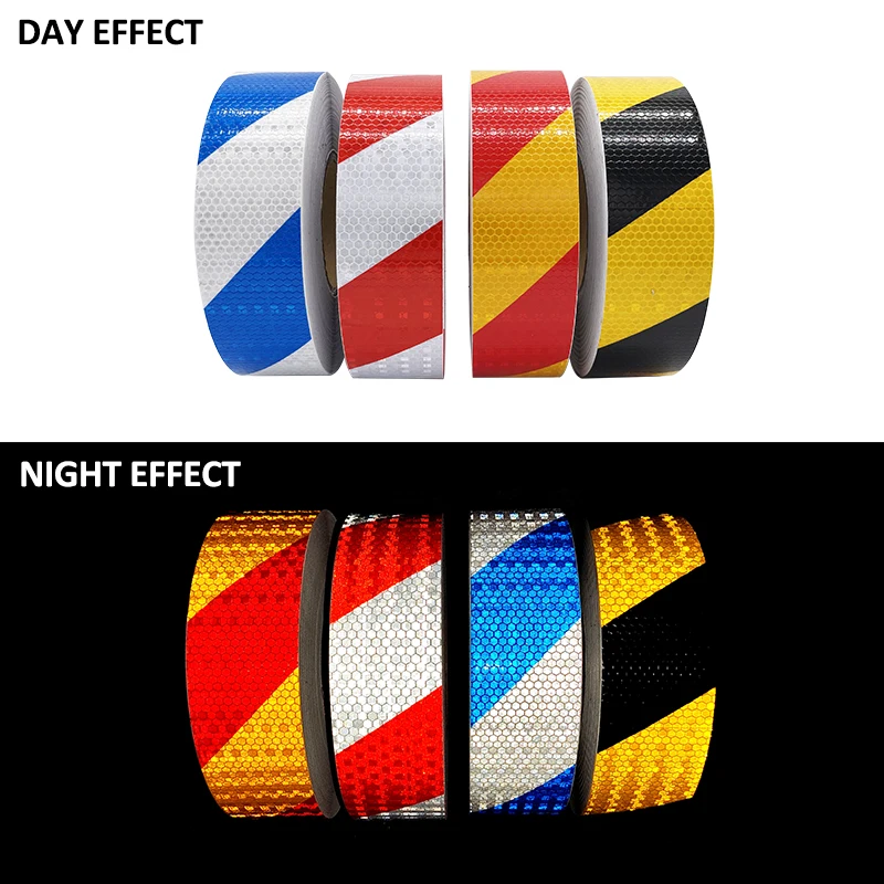 VOOFENG 5cm*50m Strip Shining Reflective Sticker Safety Warning Tape Self Adhesive Twill Printing Reflective Tape Car Decals