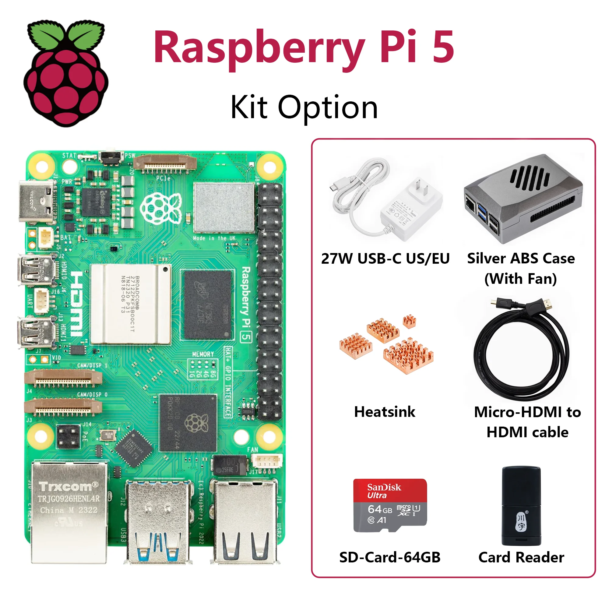 Official Raspberry Pi 5 Development Board 2GB 4GB 8GB Quad-core Arm Cortex-A76 BCM2712 Processor New Raspberry Pi Computer