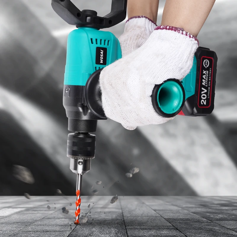 WOSAI MT-Series 20V Brushlessไฟฟ้าเจาะ130NMไขควงไฟฟ้าไร้สาย1/2 "โลหะล็อคอัตโนมัติChuckน้ำแข็งเจาะตกปลา