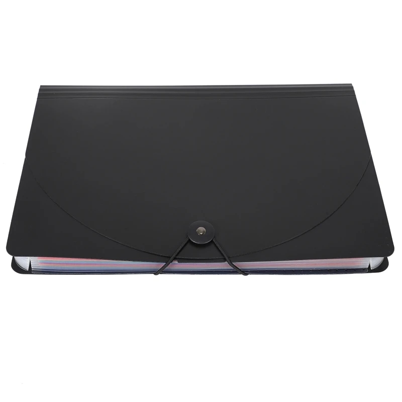 2X расширяющаяся папка для файлов формата А4, переносной держатель для документов с 12 карманами, черные папки для хранения документов