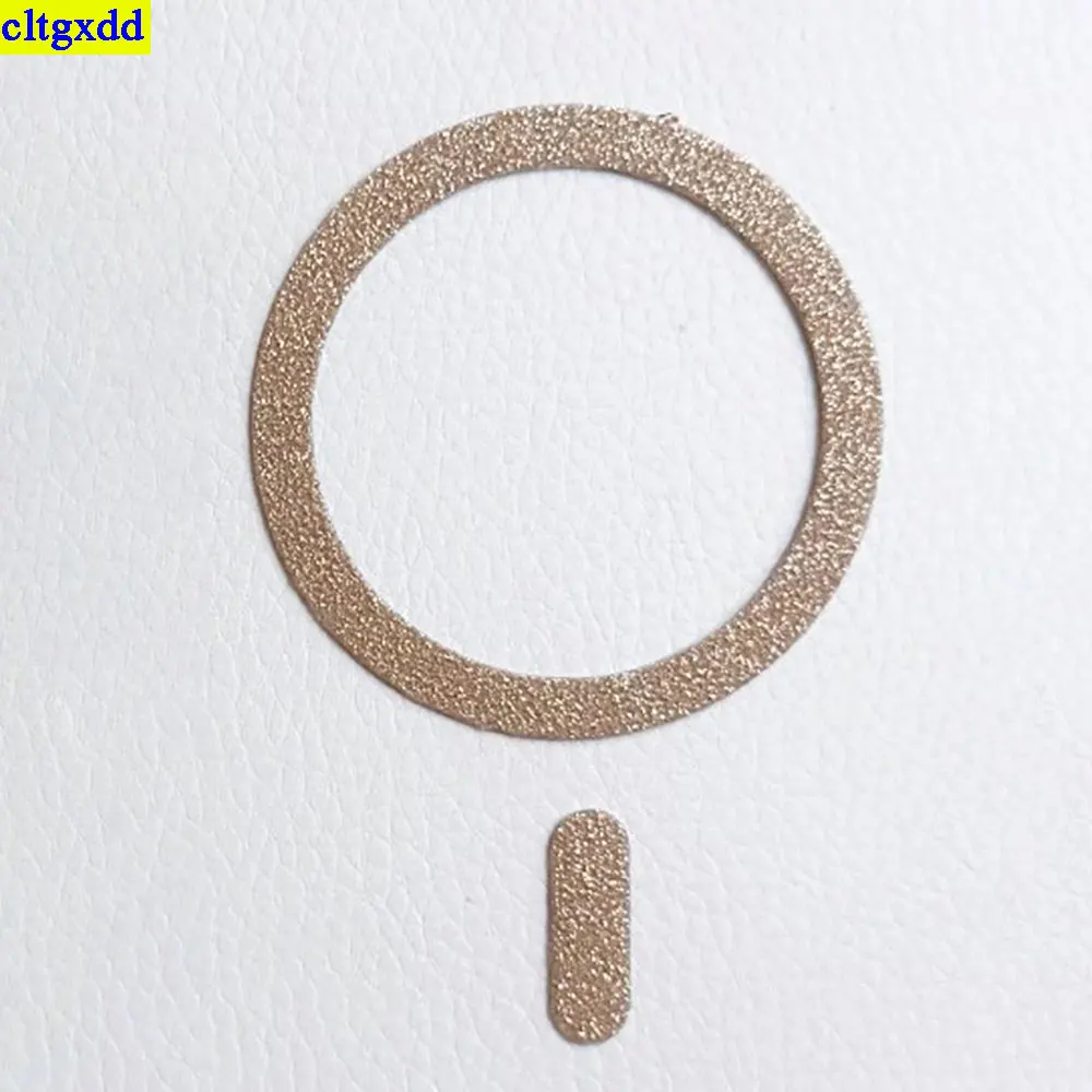 Cltgxdd-キラキラステッカー,接着剤,円形,ワイヤレス,磁気,リング,充電器,金属ステッカー,1個
