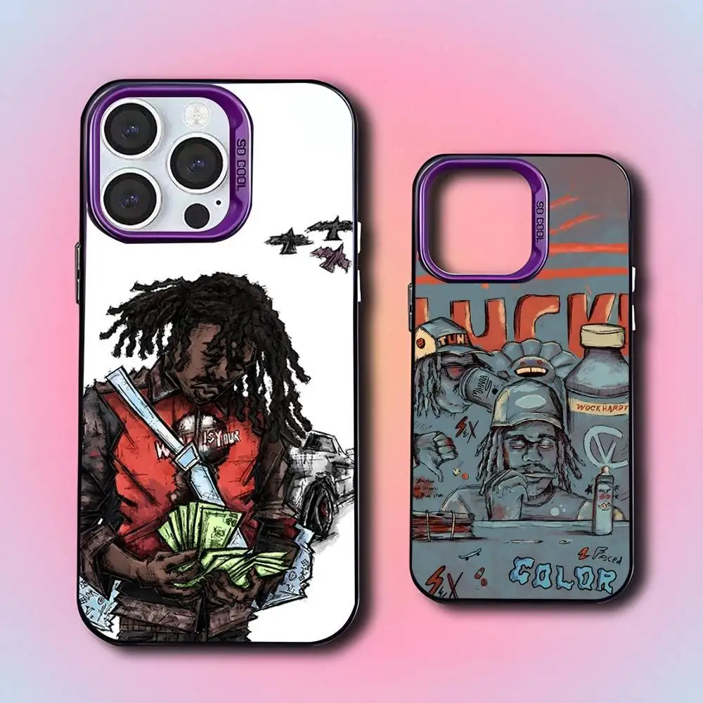 

Rapper AMERI D-DUKI For iPhone 17,16,15,14,13,12,11,Mini,Pro,E,SE4,XS,MAX Purple Shockproof Candy Matte Cover