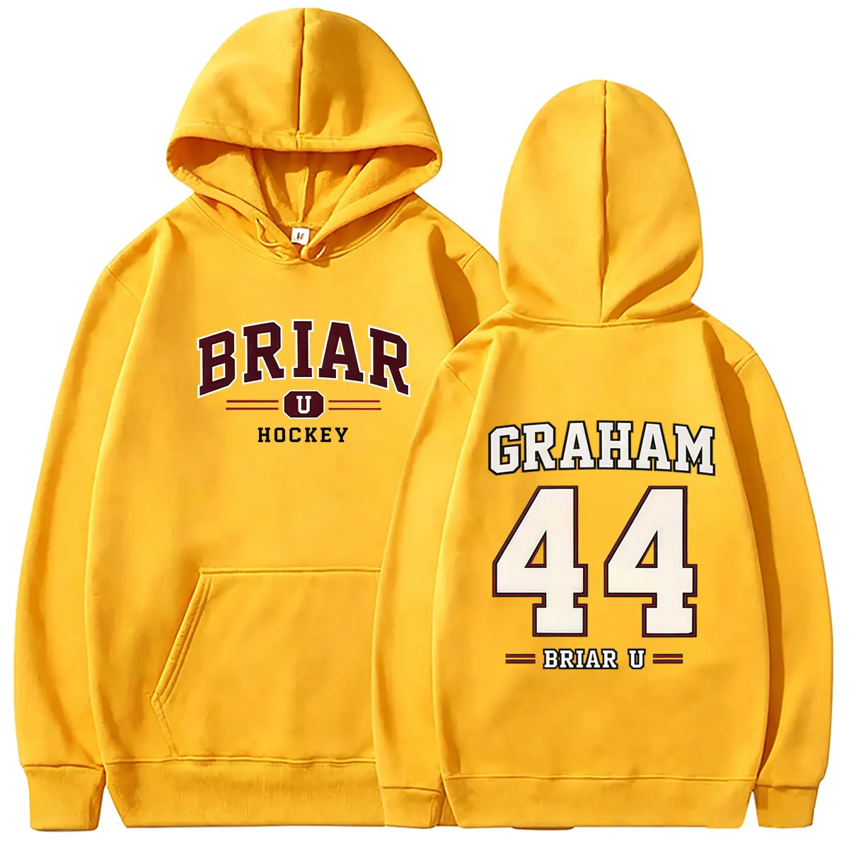 Off Campus Briar University Hockey Graham 44 Grafik-Hoodie Herren Damen Vintage Oversized Sweatshirt Männlicher Mode-Pullover Hoodie – Detail 14