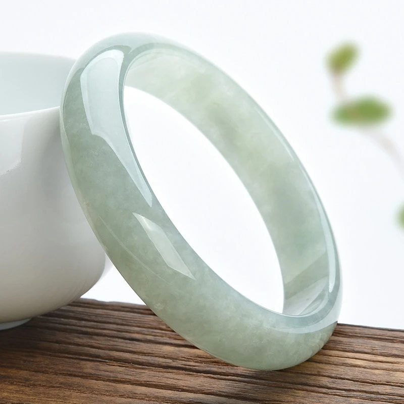 

Jade Bracelet Natural Material Ice Jade Bangle Women Jewelry Light Green Fashion bangle Lucky Stone crafts Gift for Mother