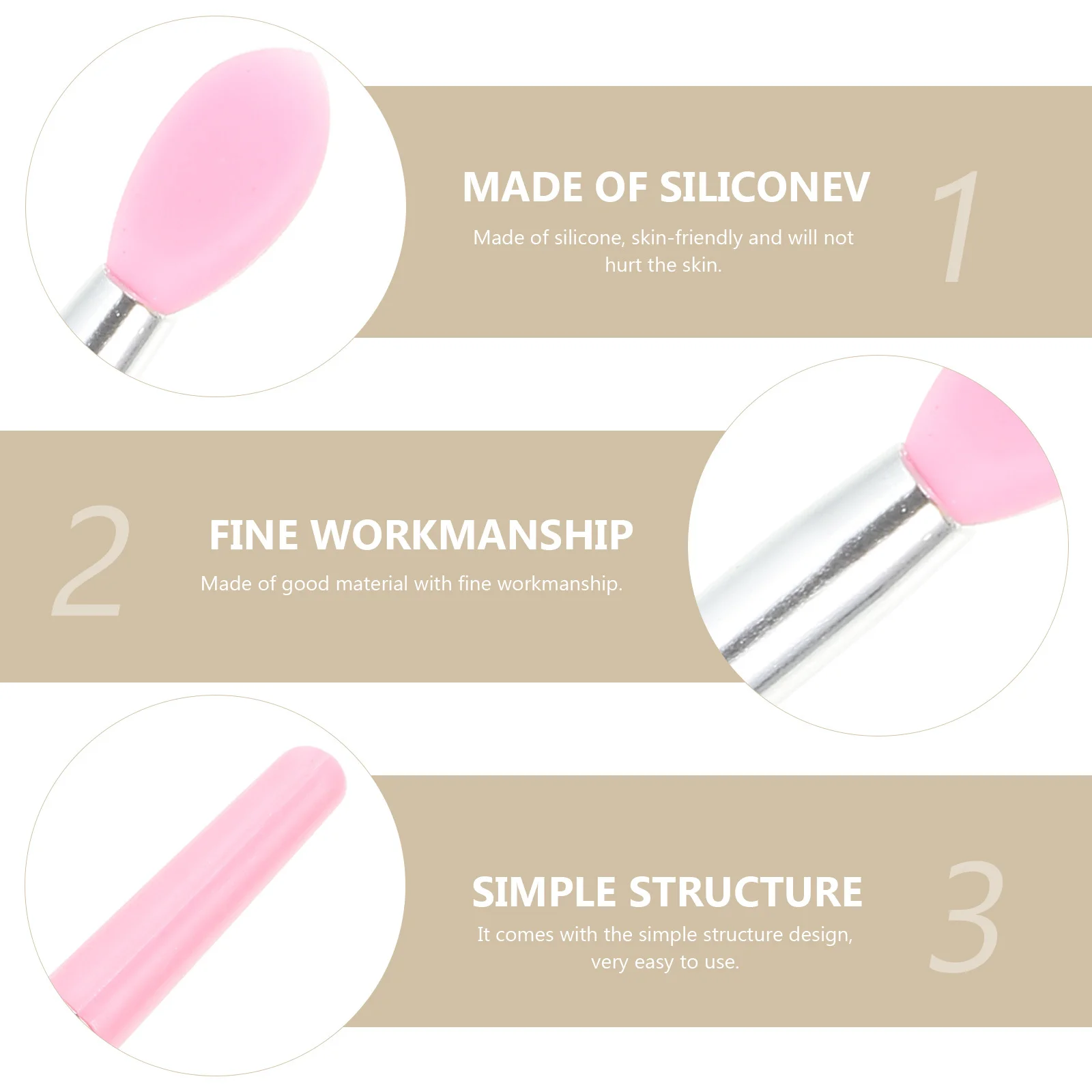10 Stuks Siliconen Lippenborstel Ultrazachte Kop Antisliphandvat Oogmake-up Borstel Applicator Lippenstift Oogschaduw Crème Make-up
