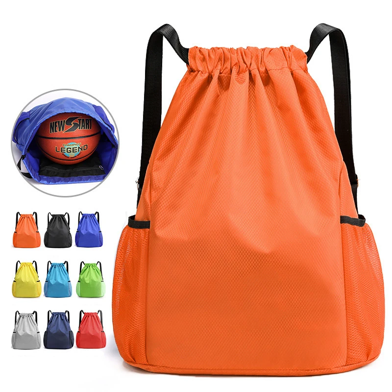 Large Capacity Oxford Drawstring Backpack Outdoor Sport Fitness Storage String Pouch Waterproof Thick Rope Basketball Yoga Bags