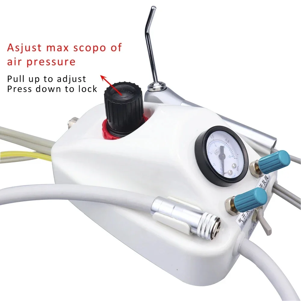 

3 Way Syringe 2/4 Holes Dental Turbine Portable Bottle, Stainless Steel Plastic Integration for Comprehensive Dental Procedures