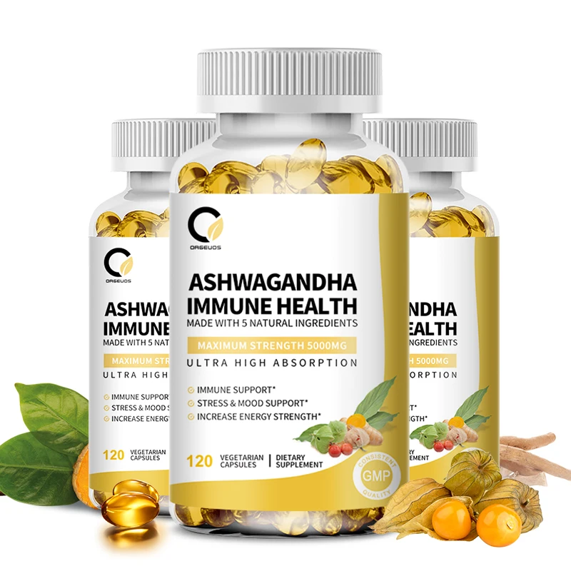 Organic Ashwagandha Extra Capsule Energy & Endurance Supplement Brain & Memory Relief Stress Deep Sleep iherb Vegetarian Capsule