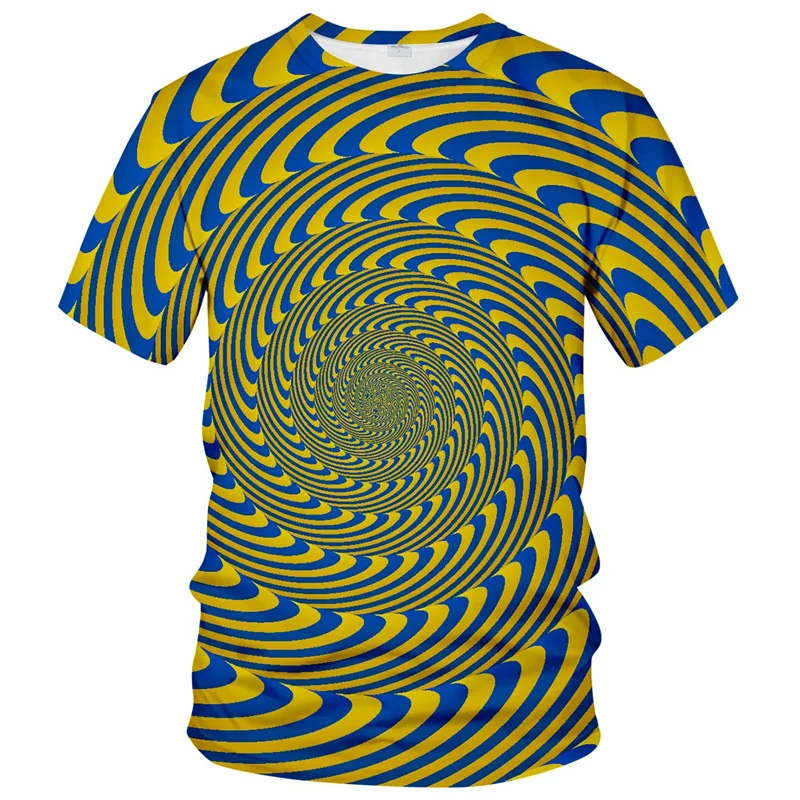 Magical Optical Illusion Graphic for Men Clothes Womens Clothing 3D Print Funny Kids T-shirt Tops Pop Summer Casual Short Sleeve