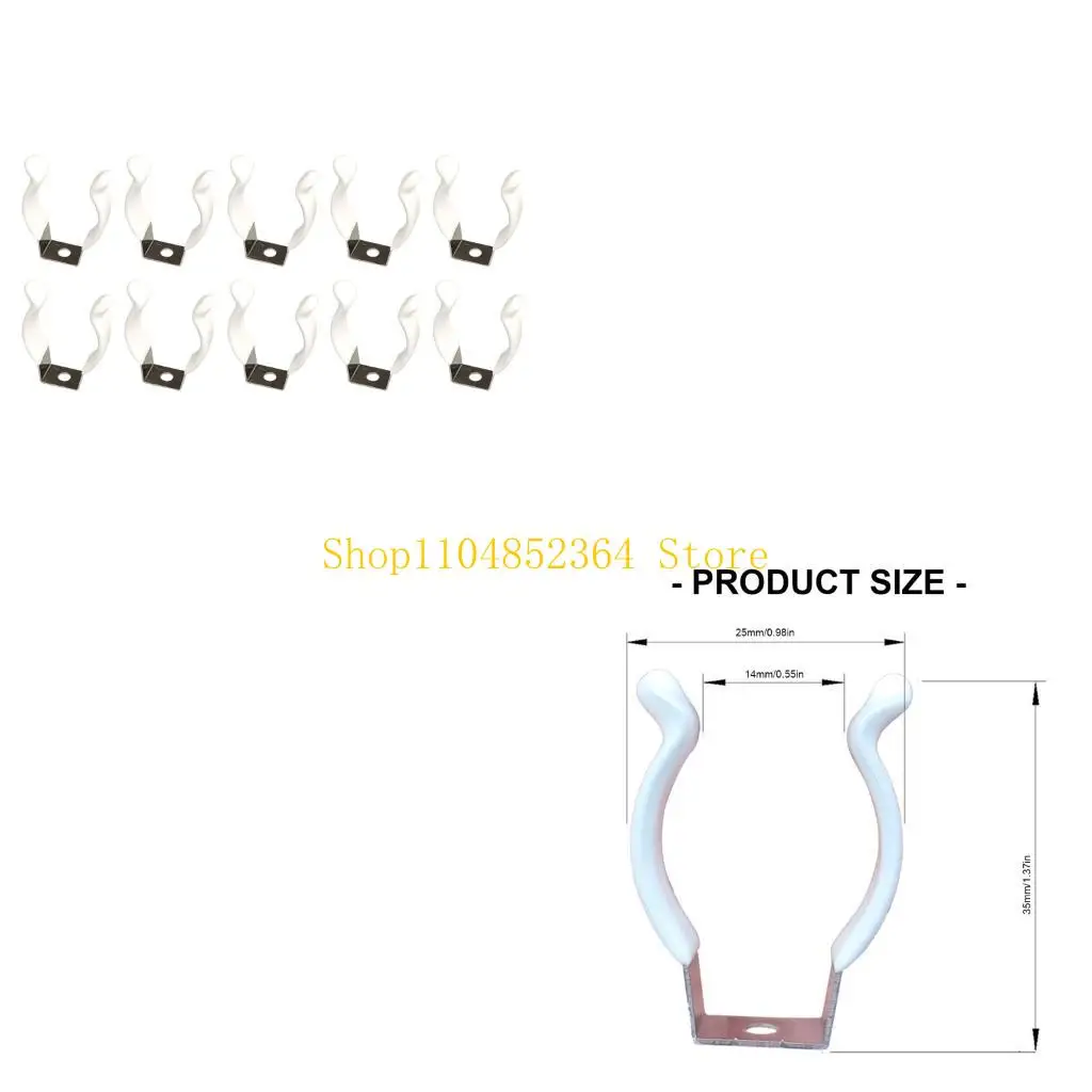 652F 10lots Heavy Type T8 Fixture Clip Reinforced Plastic Dipped Brackets for LED Tube Light Installation