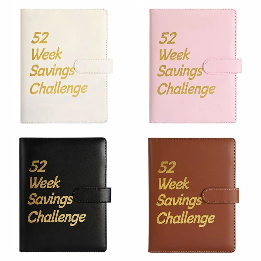 PU Money Saving Binder 52 Week Colorful Mini Budget Binder Tear Resistant Durable Envelope Savings Challenge