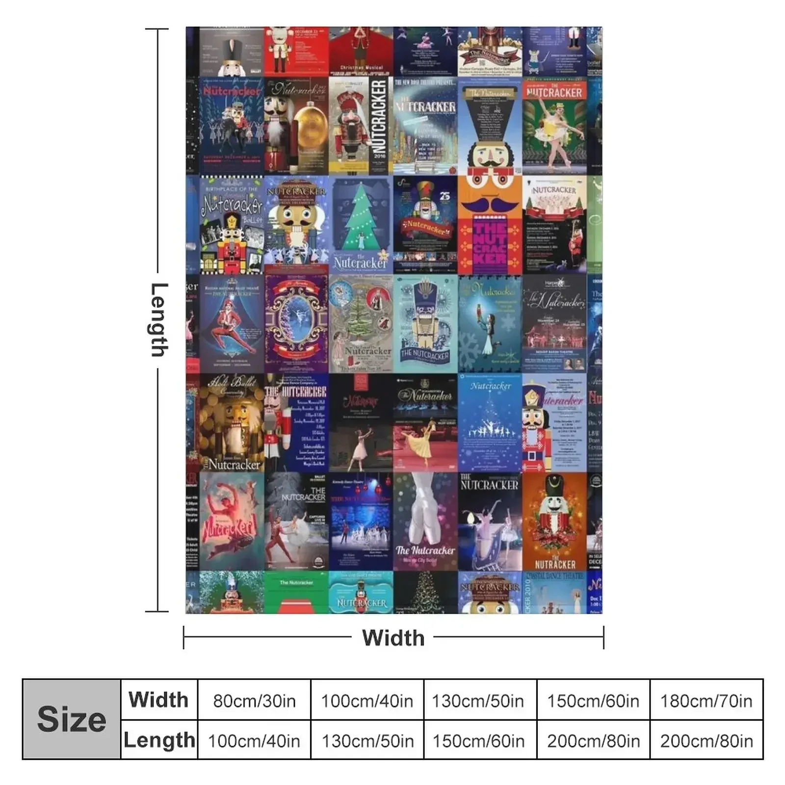 Nutcracker Ballet Throw Blanket couch cozy soft plush fuzzy picnic outdoor blanket