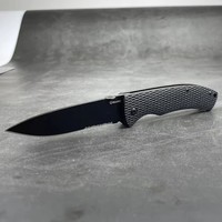 HARNDS CK6016 Black Mamba Folding Knife with 9Cr18MoV Steel Serration Pocket Knife G10 Handle with Pocketclip EDC Tools