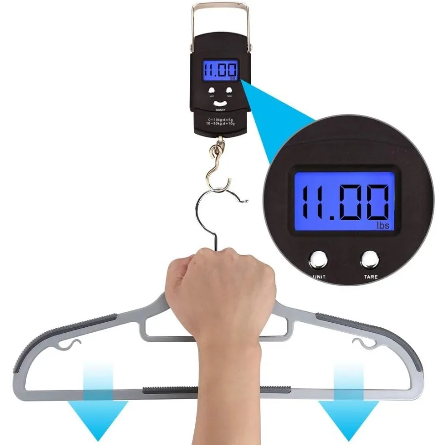 50 عبوة من الشماعات البلاستيكية شديدة التحمل مع مقابض غير قابلة للانزلاق لتنظيم خزانة فعالة، مثالية لفساتين القمصان والفساتين والمعاطف