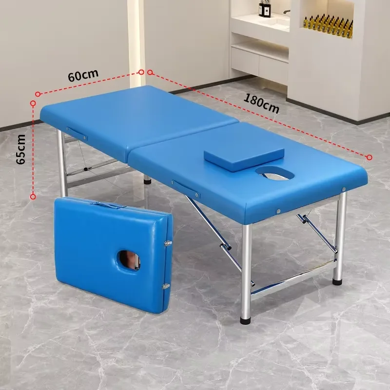 Custom Portable Foldable Massage Bed Adjustable Height Professional Beauty Spa Tattoo Treatment Table with Carry Case
